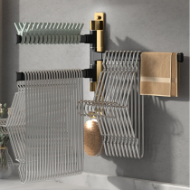 Clip drying rack-free cold drying clothes rack artifact balcony clothes rack household wall hanging storage and finishing light luxury