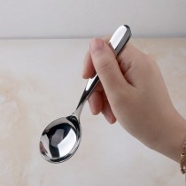 lediar stainless steel spoon deepened large soup spoon household tableware childrens soup spoon eating spoon long handle thickened round