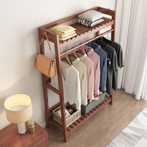 Solid Wood hanger floor bedroom simple coat rack hanging clothes rack simple household hanger storage clothes rack