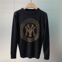 Light luxury brand high-grade letter hot diamond round neck long sleeve sweater sweater autumn and winter mens base sweater