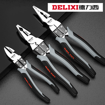 Delixi Tiger pliers multifunctional versatile oblique pliers tip nose pliers hardware tools universal wire pliers electrician