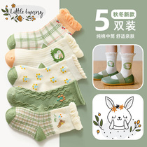 Soft Young Girl Socks Spring and Autumn Bubble Lace Fall Baby Socks Autumn and Winter Childrens Cotton Socks