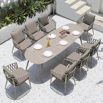 Baigulin outdoor table and chair outdoor villa garden courtyard outdoor rattan chair home leisure cafe table combination