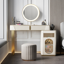 Light luxury rock plate dresser Modern simple new bedroom multi-function storage cabinet integrated makeup with lamp makeup table
