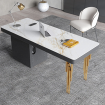 Italian bright light rock board desk Light luxury modern minimalist home adult study Computer desktop Designer desk
