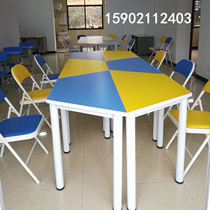 Group counseling activities tables and chairs classroom activity rooms desks free combination community discussion terraced tables splicing tables and chairs