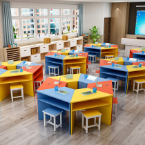 Student training table Counseling desk desk chair art table calligraphy table ladder table splicing combination table reading table