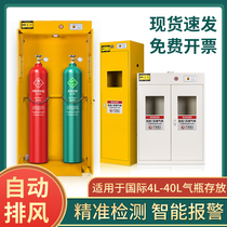  Cylinder cabinet Safety cabinet All-steel explosion-proof acetylene hydrogen nitrogen gas tank Laboratory storage double bottle cylinder cabinet