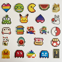 Cartoon mini pixel game small stickers luggage laptop battery phone case ipad sticker