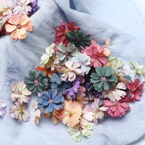  Simulation flower diy handmade garland material silk flower fake flower wedding decoration flower six-petal flower opera head flower