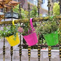 Balcony hanging flower tub can hang in flower pot piping wall-mounted flower pot portable railing flower shelf hanging frame
