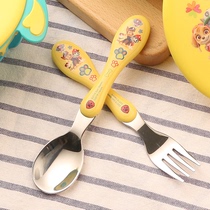 Wang Wang Wang team great merit PAW PATROL childrens tableware baby baby fork spoon 304 stainless steel fork spoon rice
