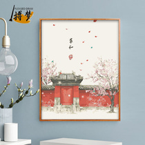 diy digital oil painting filled color flowers new Chinese landscape hand painted Chinese style living room decoration oil color painting