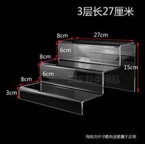 Special price promotion acrylic ladder display stand multi-layer display table plexiglass second three layer wallet rack shoe rack