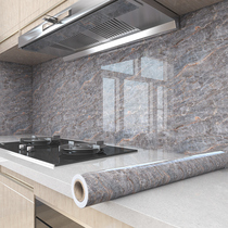 Kitchen anti-oil sticker fire resistant high temperature and smoke-proof special removable imitation marble wall wall sticker self-adhesive