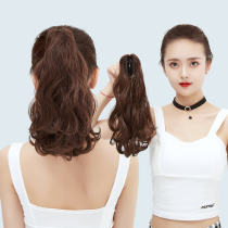 Wig ponytail womens grab clip short curly hair pear flower roll wave Roman natural simulation ultra light short ponytail braid