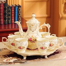 Cup tea set household European-style ceramic water cup cup teapot full luxury with tray