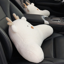 Car waist cushion summer breathable cartoon cute headrest backrest set lumbar support Interior decoration