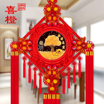 Mahogany Chinese knot auspicious pendant blessing small decoration living room large TV Wall Chinese festival porch Wall