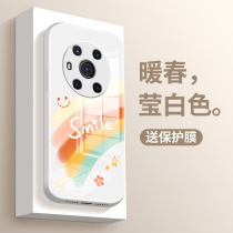 Suitable for Huawei Honor magic3 PHONE SHELL magic3pro MIRROR GLASS magci3 MIRROR GLASS magci3 NEW ALL-PACKAGE LENS ULTRA SLIM Ultra Slim Anti-Fall Superior Protective Sheath Minimnet Red Female Rainbow Smiley Face