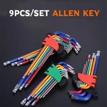 9Pcs 1 5mm-10mm Color Coded Ball-End Hex Allen Key L Wrench