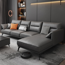 Italian light luxury technology cloth sofa living room set up modern minimalist large and small apartment combination corner latex fabric