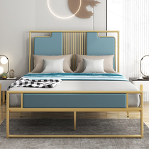 Light luxury modern simple Net red soft iron bed 1 2 meters 1 5 meters iron frame mattress package new Chinese apartment bed