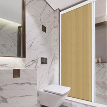 Yuman bathroom curtain toilet folding pull curtain dry and wet separation partition full shading waterproof sliding door solid color shower curtain