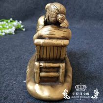 Subordination Hall Ancient Play Miscellaneous Pure Bronze Figure Sculpture Furnishing Wedding Gift Brass Old Couple Knowing Full Swing Piece