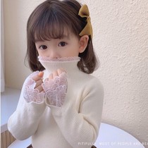 Girls sweater base shirt foreign gas small children thick warm long sleeve high neck baby girl winter coat