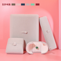 Jewelry box High-grade snap button flannel double-open packaging box Ring box Pendant necklace box Bracelet bracelet box