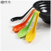 Plastic color hook spoon Melamine hotel long handle imitation porcelain spoon Soup spoon Ramen spoon Household spoon spoon spoon