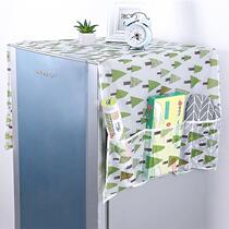Transparent printed waterproof refrigerator cover cloth household refrigerator cover cover towel freezer dust cover hanging bag refrigerator cover storage
