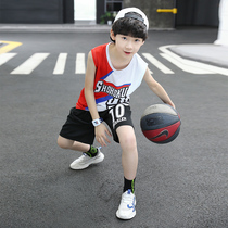 New Li Ning childrens basketball suit suit summer clothes Zhongda childrens sports quick-drying jersey training uniform two-piece suit