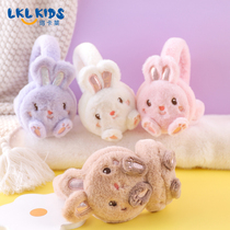 Earmuffs keep warm childrens winter earmuffs cute rabbit girls ear protection warm windproof and antifreeze foldable imitation rabbit hair