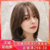 Wig womens full headgear summer natural breathable real hair Full real hair fashion net red hair wig womens long hair