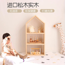 ins Wind small house solid wood childrens toy storage rack baby multi-layer shelf simple landing bookshelf