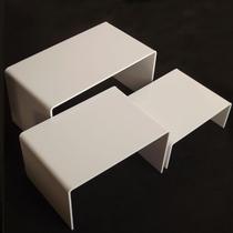 White jewelry acrylic display table shoe rack White cosmetic rack transparent perfume display rack jewelry accessories