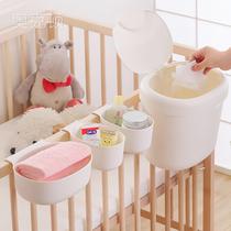 White urine table cloth collection box color hanging basket baby bedside hanging Box storage basket combination