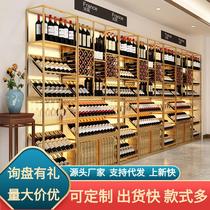 Winery European-style wrought iron wine rack bar floor-to-ceiling wine cabinet wine wine storage display shelf shelf wine glass rack