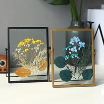 Plant specimen decorative painting handmade creative plant specimen metal photo frame home desktop decoration picture frame dried flower pendulum