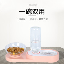 Pet double automatic feeder kittens Automatic storage of wet water bowls Puppy pooch Cat Food Drinker Cat Basin Dog Bowl