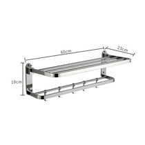 Stainless steel towel rack foldable towel rack hotel supplies bathroom pendant home multifunctional storage rack
