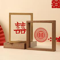 Double-sided transparent glass happy word paper-cut diy photo frame table decoration 678 inch A4 plant specimen frame picture frame