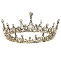 European and American retro big round Bride wedding crown Queen birthday cake baking crown photo studio hair decoration decoration