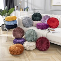 * Nordic small pumpkin pillow light luxury solid color velvet pillow living room wheel round futon bay window cushion tatami couch