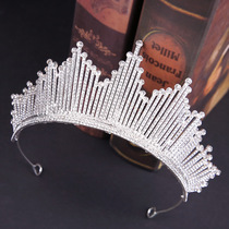 New Bride Silver Big Crown Wedding Hair Dress Wedding Dress Accessories European Birthday Headdress Crown