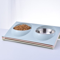 Stainless Steel Pet Double Bowl New Plastic Dog Bowl Teddy Dog Bowl cat Bowl Bowl Factory Direct