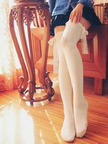 Mori spring and autumn new Joker leg stockings academic style socks lace slim knee socks COS