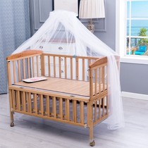 Baby mosquito net solid wood shake new bed spring and summer pine splicing 2021 multifunctional big bed baby European Universal